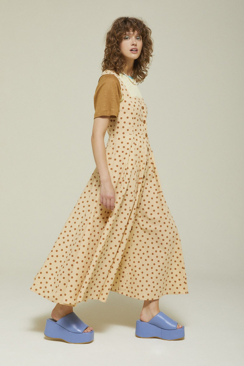 Nude Dotty Dress