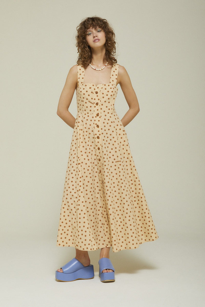 Nude Dotty Dress