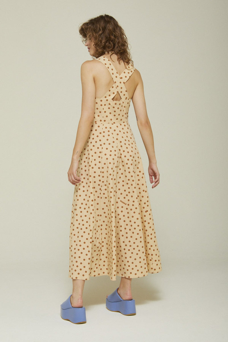 Nude Dotty Dress