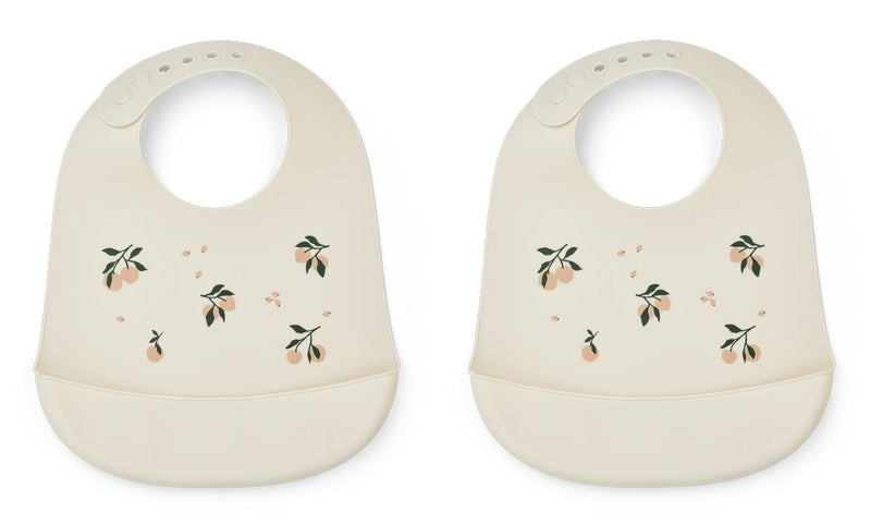 Peaches & Shell Silicone Bib 2-Pack
