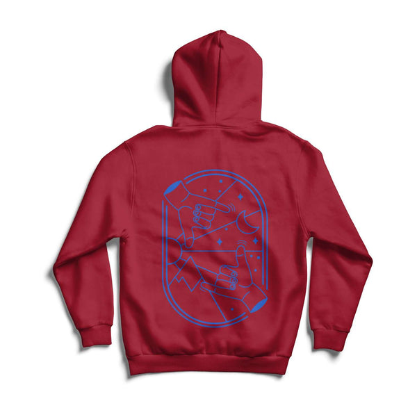 Reverse print of the adults Here For You Hoodie by Crane and Kind in association with Young Minds