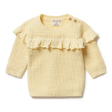 wilson and frenchy pastel yellow knitted jumper crane and kind