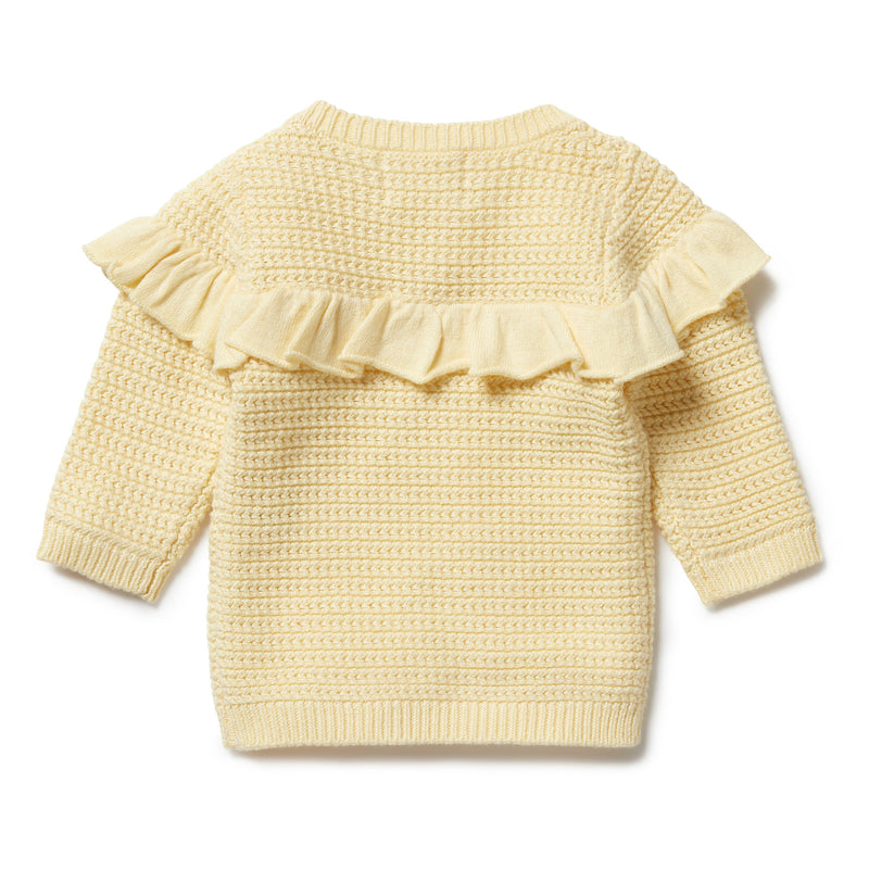 wilson and frenchy pastel yellow knitted jumper crane and kind