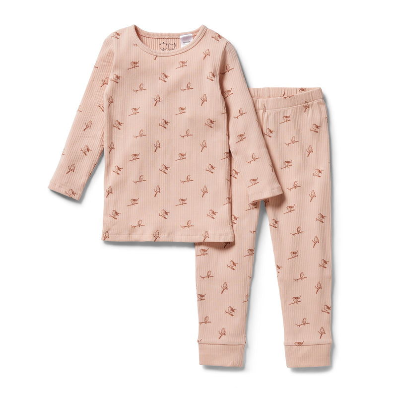 Organic Rib Pyjamas - Robin