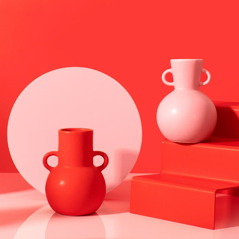 Small Amphora Vase Lipstick Red
