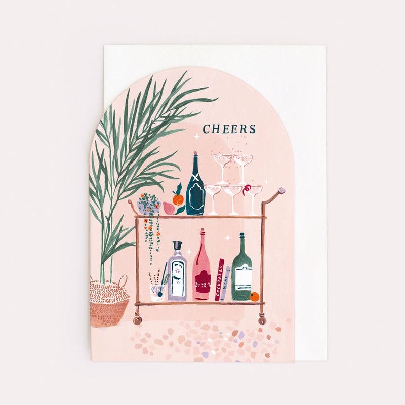cheers bar cart card crane and kind