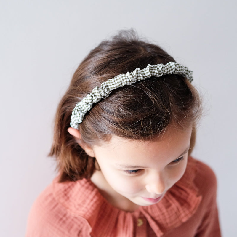 mimi and lula gingham scunchie alice band crane and kind