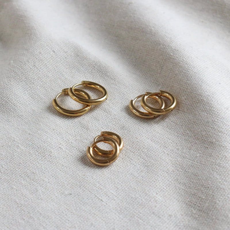 Gold Rounded Hoops 10mm and 12mm
