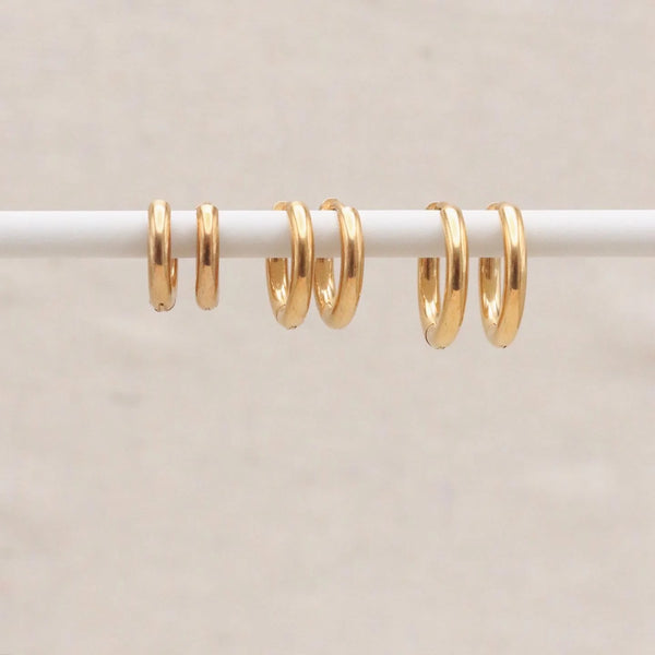 Gold Rounded Hoops 10mm and 12mm