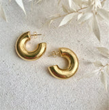 Lightweight Chunky Gold Hoop Earrings
