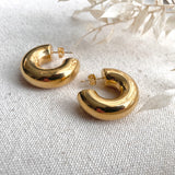 Lightweight Chunky Gold Hoop Earrings