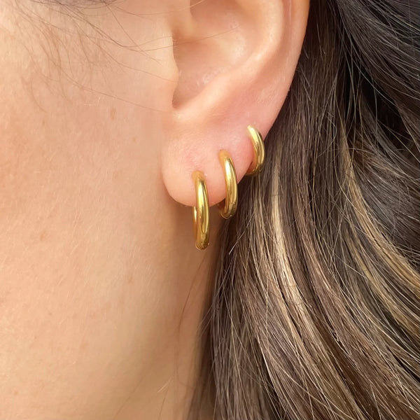 Gold Rounded Hoops 10mm and 12mm