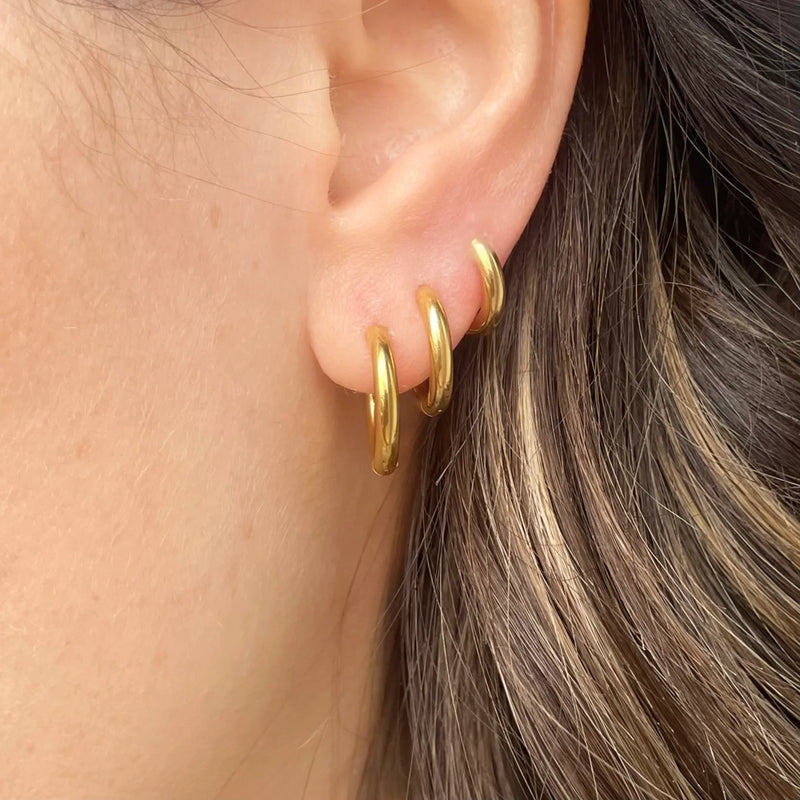 Gold Rounded Hoops 10mm and 12mm