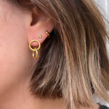 Gold Double Circle Earrings