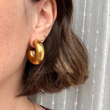Lightweight Chunky Gold Hoop Earrings