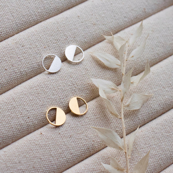 Half Circle Studs - Gold and Silver