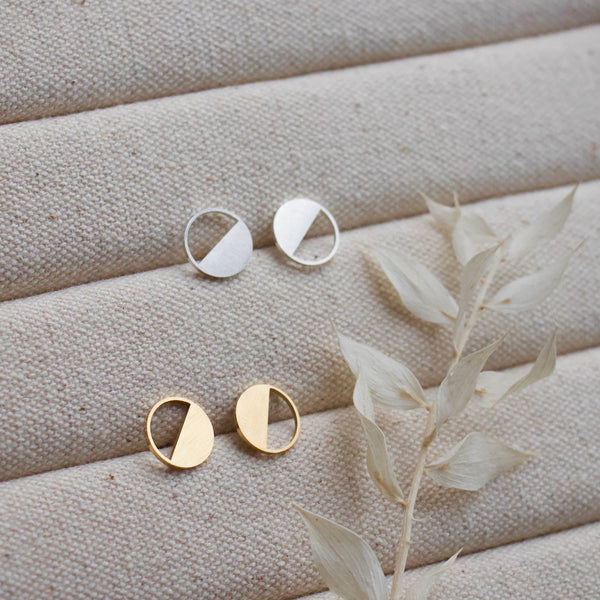 Half Circle Studs - Gold and Silver