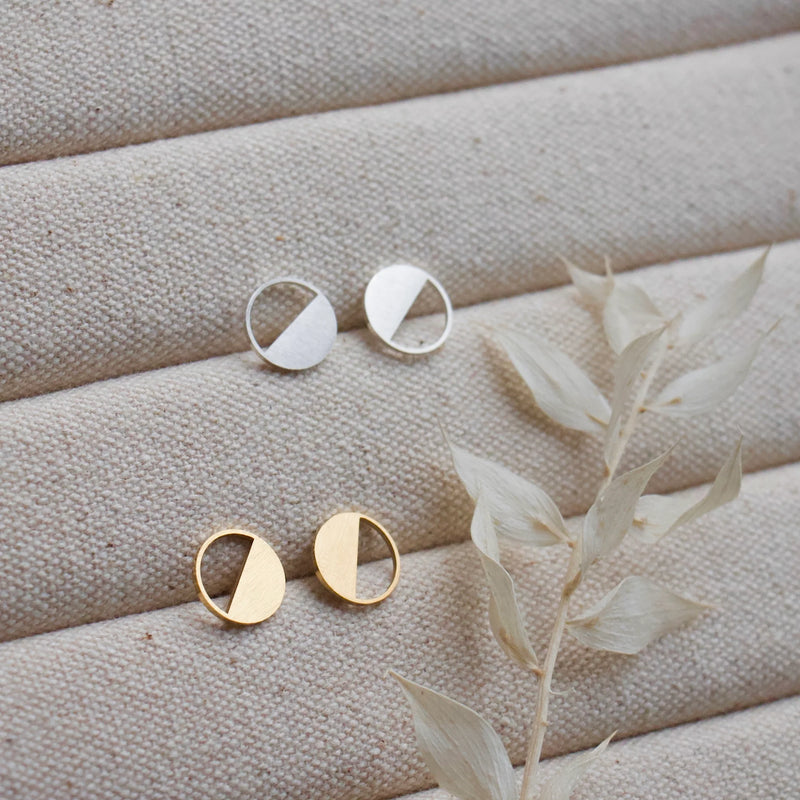 Half Circle Studs - Gold and Silver