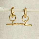 Gold Bar Hoop Earrings