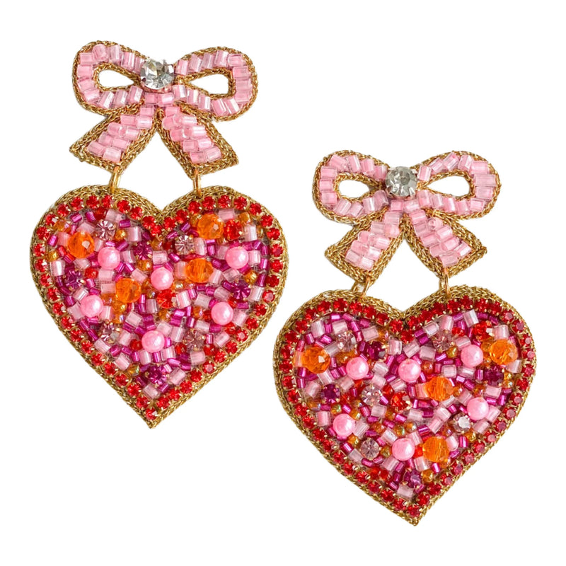 Amore Heart Beaded Earrings