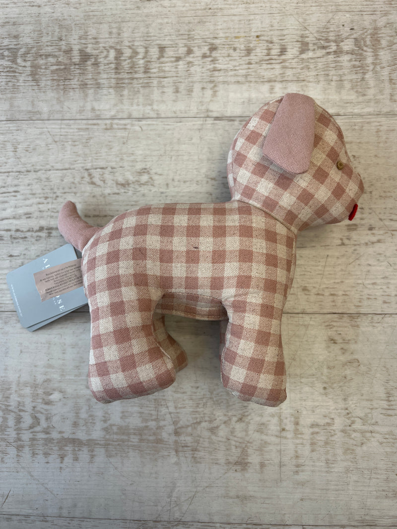 Alimrose Musical Pink Check Dog