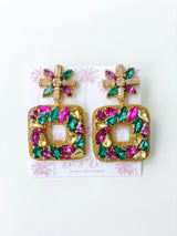 Victoria Mardi Gras Beaded Earrings