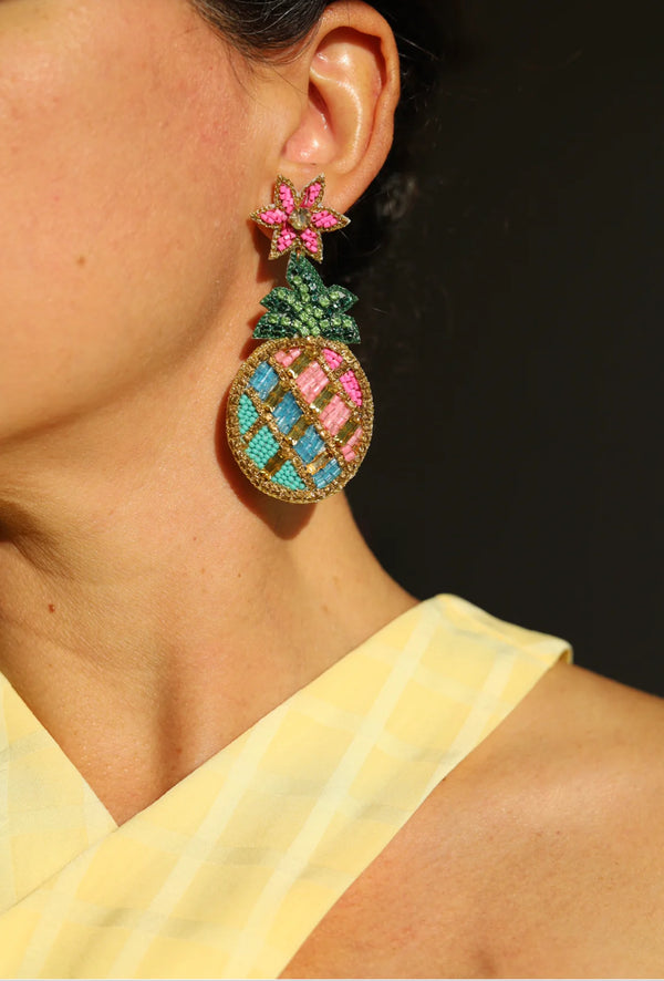 Pineapple Evia Beaded Earrings