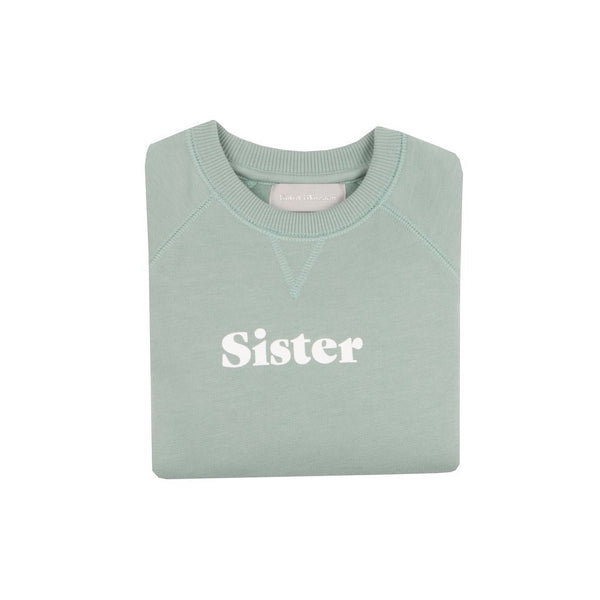 Sage SIster relaxed fit super soft sweatshirt for sibling twinning style at Crane and Kind 