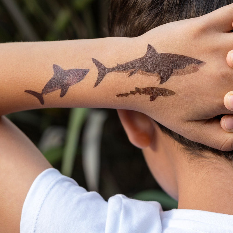temporary tattoos sharks rex london crane and kind