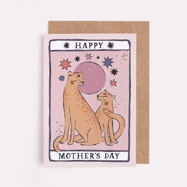sister paper co tarot leopard mothers day card crane and kind