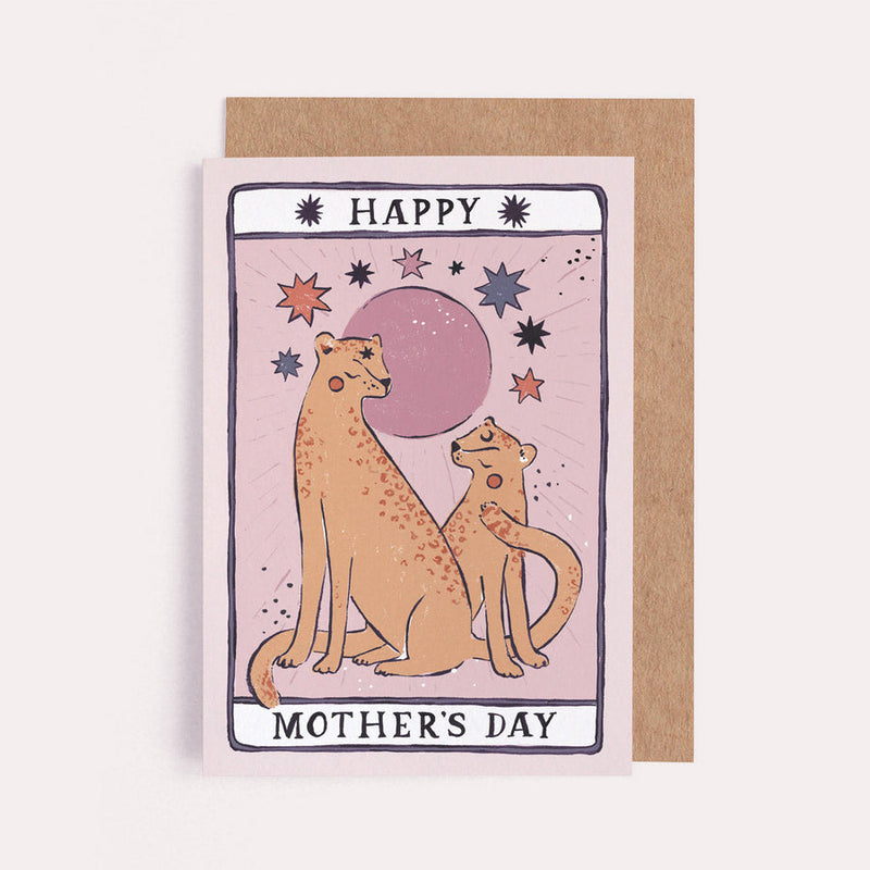 sister paper co tarot leopard mothers day card crane and kind
